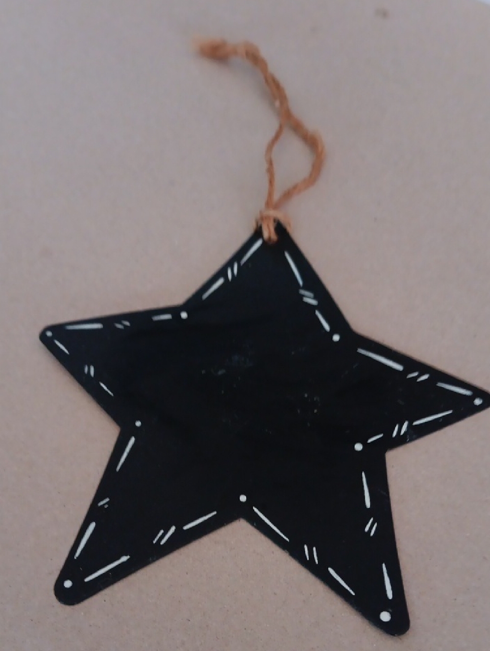 Black Star Ornament with White Accents